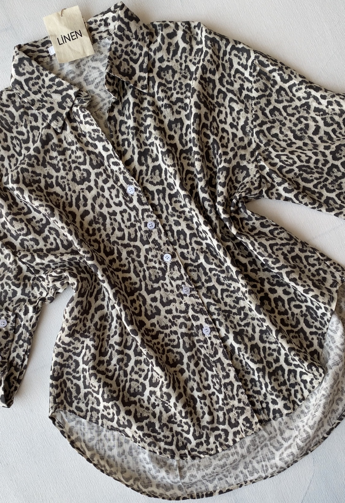 شومیز پلنگی وارداتی LINEN