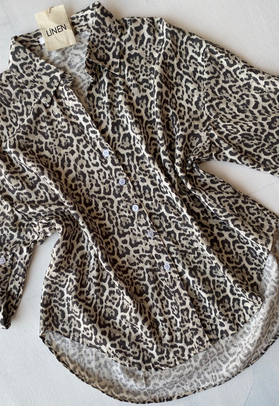 شومیز پلنگی وارداتی LINEN