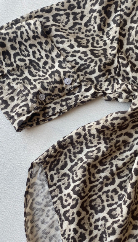 شومیز پلنگی وارداتی LINEN