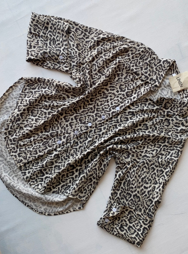 شومیز پلنگی وارداتی LINEN