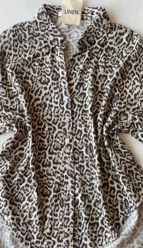 شومیز پلنگی وارداتی LINEN
