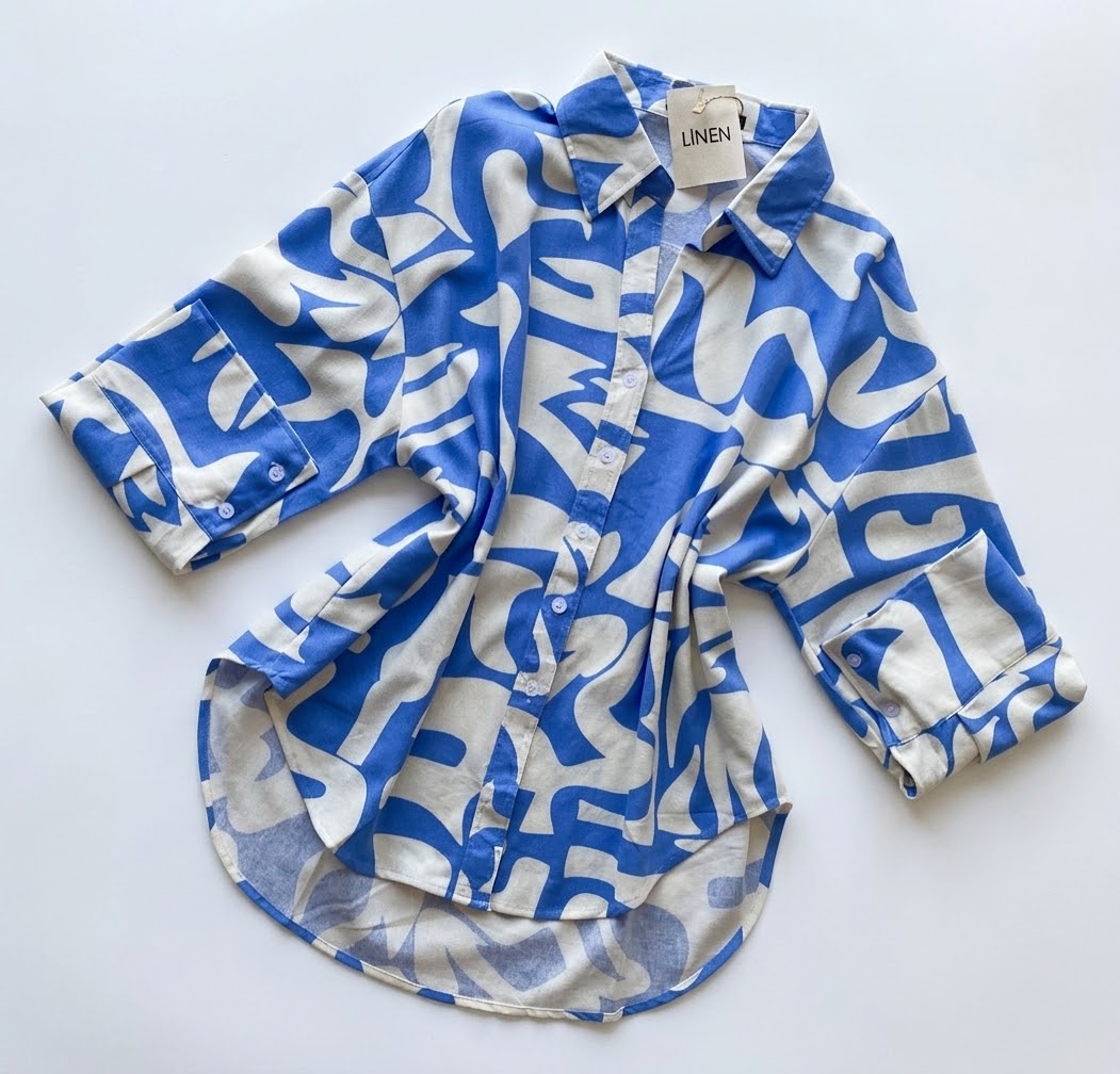 شومیز با طرح انتزاعی مدرن LINEN