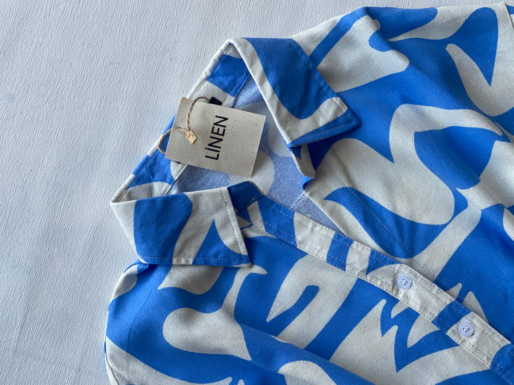 شومیز با طرح انتزاعی مدرن LINEN
